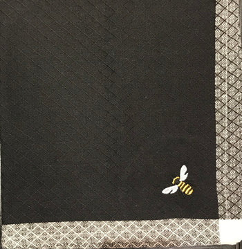 Design Imports Simple Bee Black Embroidered Cloth Napkin